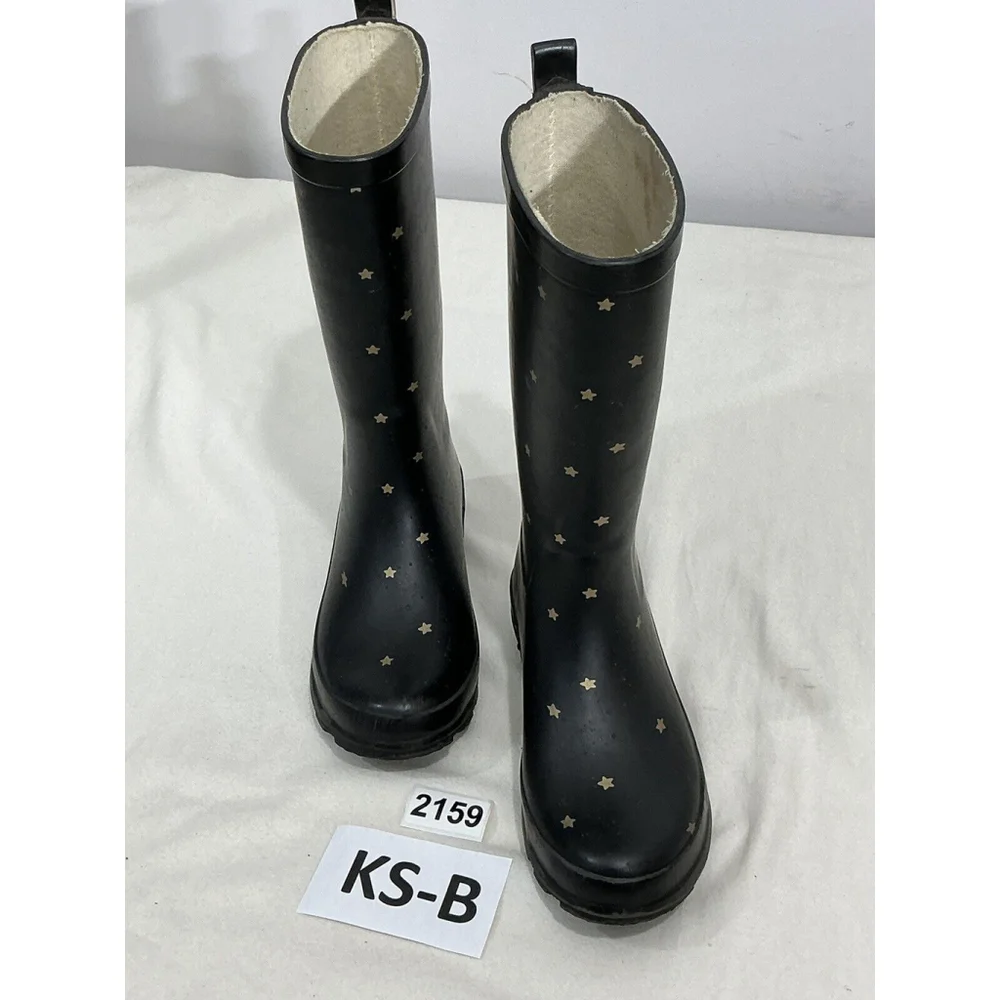Youth Target Tall Rain boots Black Stars Size 2